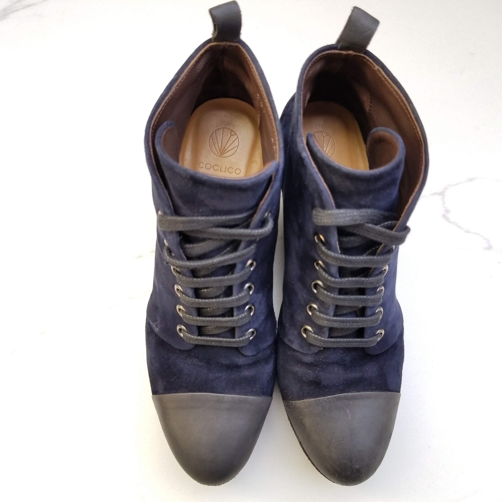 COCLICO COCLICO COCLICO HENRI Ankle Booties bluee Suede Wedge Heel Boots Cap Toe Women's 6 36 EU d7986c COCLICO COCLICO COCLICO HENRI Ankle Booties bluee Suede Wedge Heel Boots Cap Toe Women's 6 36 EU d7986c