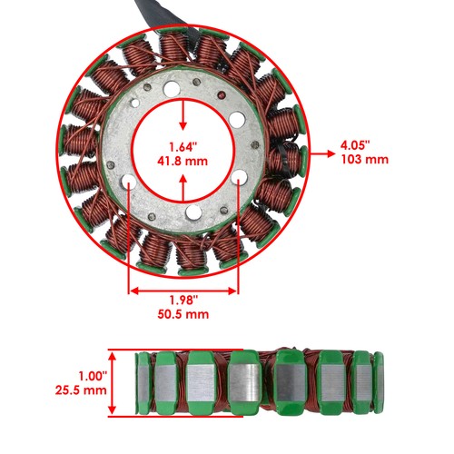 Stator & Gasket for Suzuki LTF4WDx King Quad 1991 1992 1993 1994 1995 96 97 1998 - Picture 2 of 7
