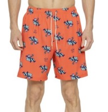 Life Is Good Red Swim Trunks All Over Print Sz L Q69