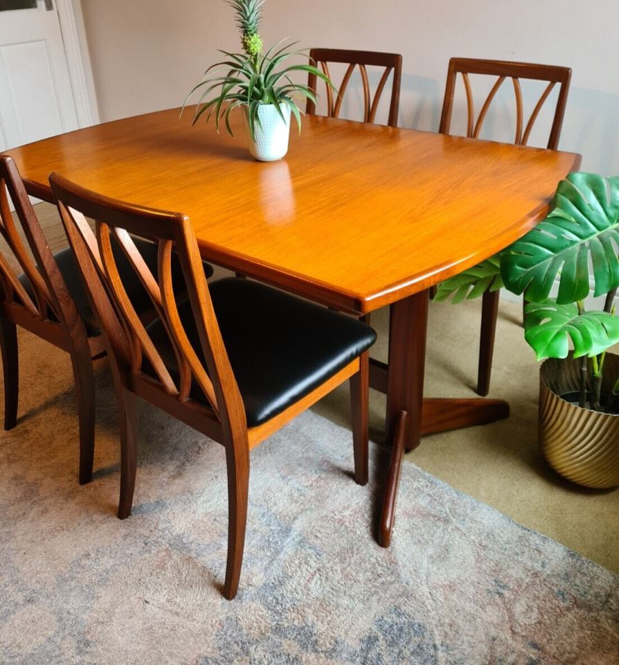 Teak Mid Century Dining Table and 4 G plan Fresco Dining Chairs Great