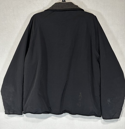 Nylon schwarz Jacke Herren Medium Reißverschluss vorne Fleece gefüttert Outdoor Windbreaker - Bild 2 von 5