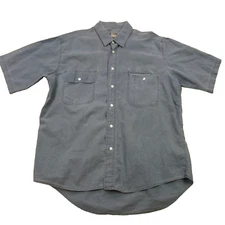 Woolrich Shirt Mens Large Short Sleeve Button Front Front Pockets Vintage