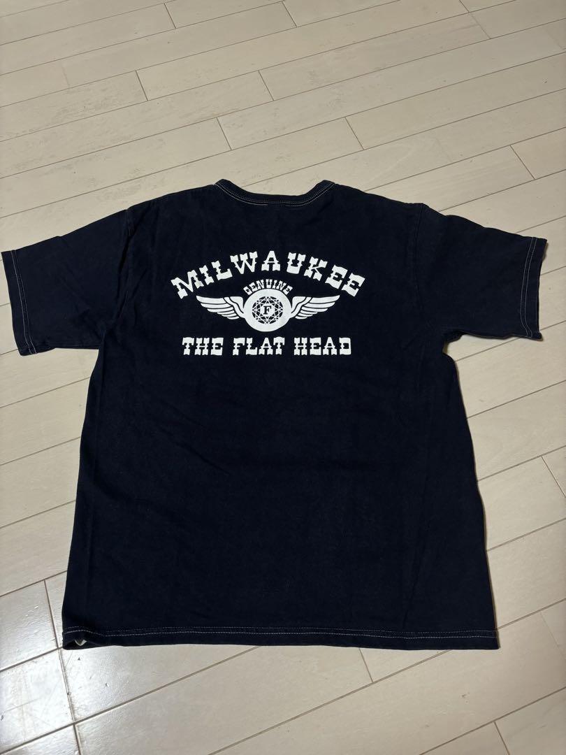 THE FLAT HEAD T-Shirt Navy Size 40 Used From Japan | eBay