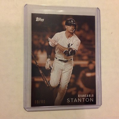 Giancarlo Stanton #7A Yankees Sepia 5/60 Hergestellt 2018 Topps On Demand & Weiß