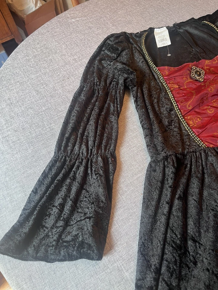 Niñas VAMPIRA GÓTICA Vampiresa Halloween Disfraz Talla L 8/10 Vestido Foto 2 de 4