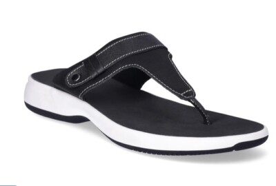 TIME and TRU Womens Flip Flops Size 6 Black White New