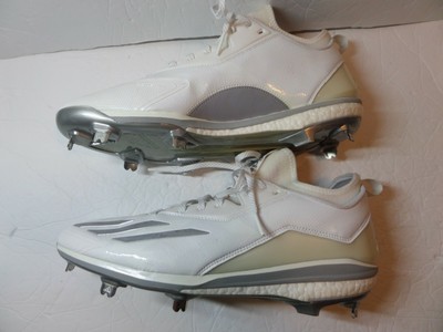 Adidas Energy Boost Icon 2 Metal Baseball Cleats-White/Silver -Q16532 - Size:14