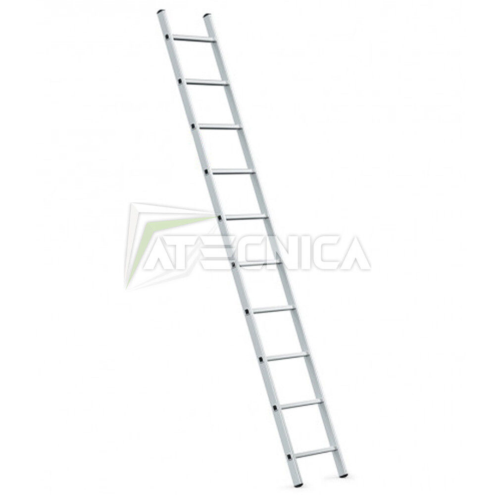 Escalera Recta De Apoyo De Aluminio 10 Peldaños Altura 2,7m Atecnica SCA10