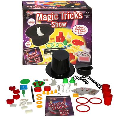 Zaubertrick Show Komplettset Hut Hase Zauberstäbe Tricks Kinder Party Spaß A bis Z Lernen