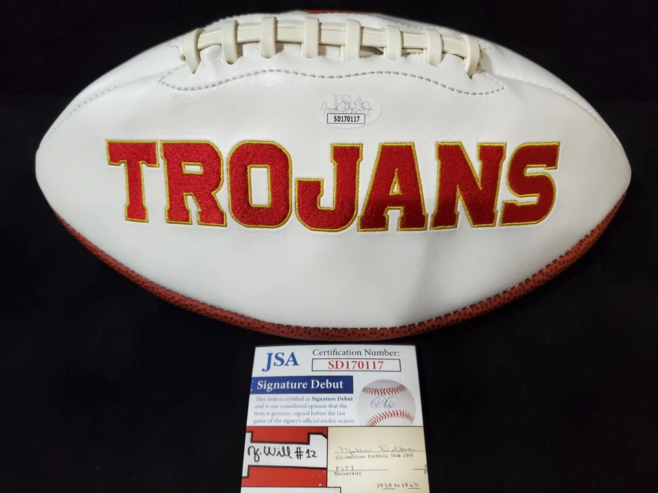 USC TROJANS ALIJAH VERA-TUCKER AUTOGRAPHED SIGNED LOGO FOOTBALL JSA COA    - Image 2 of 2