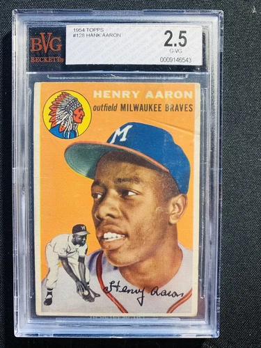 1954 Topps Henry Hank Aaron Rookie RC #128 HOF Bvg 2.5
