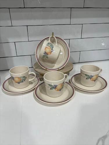 Vintage Corning Corelle Abundance Mug/Saucer Sets  - 4