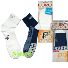 Eurosock Lightweight CoolMax®-SILVER DryStat® Cycling Socks-Quarter Crew Men LG