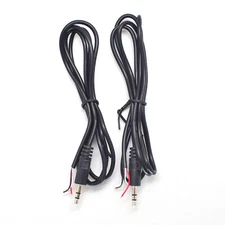 2pcs 1M/3.3ft 3.5mm 1/8" Stereo Male Plug to Bare Wire DIY 2 Wire AUX Cable US