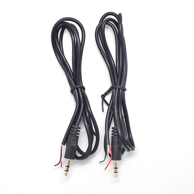 2pcs 1M/3.3ft 3.5mm 1/8'' Stereo Male Plug to Bare Wire DIY 2 Wire AUX Cable US