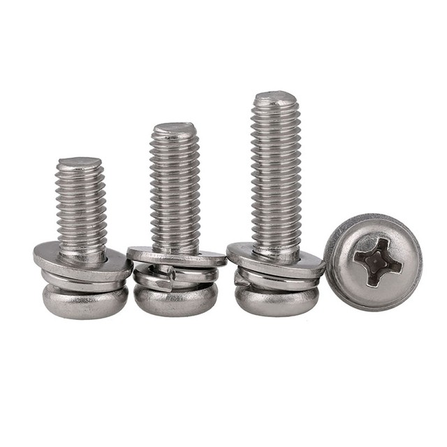 M2.5 (2.5mm) A2 Stainless Steel Phillips Pan Head Combination Machine