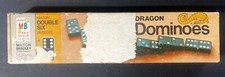 Vintage Wooden Dragon Dominoes Halsam Double Six 28 Pieces MB Milton Bradley 413