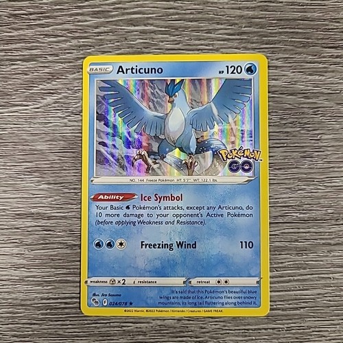 2022 Articuno 24/78 HOLO Pokemon Go Card NM