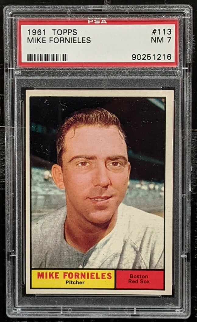 1961 Topps Mike Fornieles PSA 7 NM #113 Vintage High End Colors Appeal Red Sox