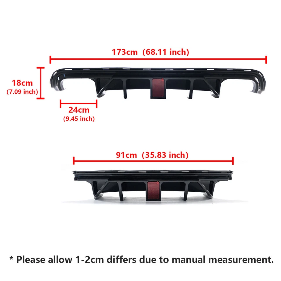 适用于吉普大切诺基 SRT 12-22 碳纤维 V2 后保险杠扩散器套件 带 LED — 第 4/4 张图片
