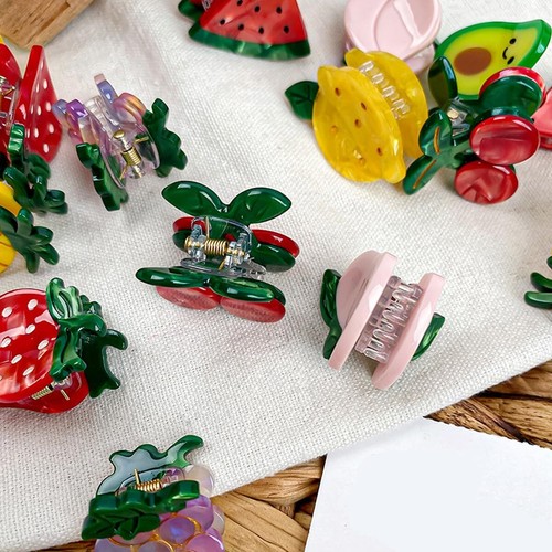 Mini Strawberry Hair ClipAcetate Hair ClawSmall Hair Clips for WomenPack of 2 - Picture 9 of 9