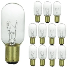 12Pack Tubular Light Bulb, Clear Tube T8, 25W, 2600K, 180LM, 120V