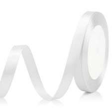 White Satin Ribbon 3/8" 25 Yard Gift Wedding Graduation Hair Christmas Mother's