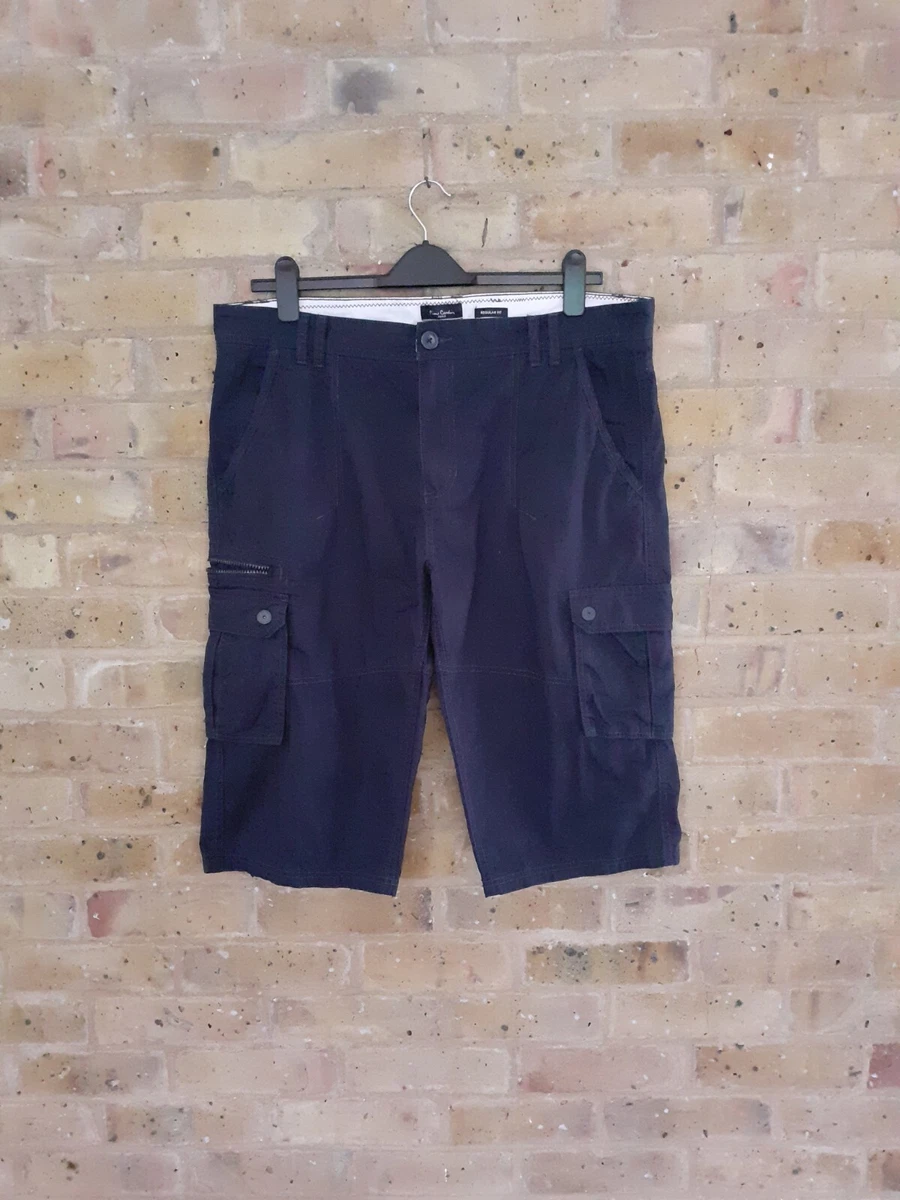 Mens XL PIERRE CARDIN Smart Navy Cargo Shorts W40 x L16 100 Cotton