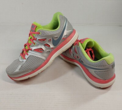 Nike Dual Fusion Lite Running Shoes 599571-007 Silver/Green/ Pink Women  Size