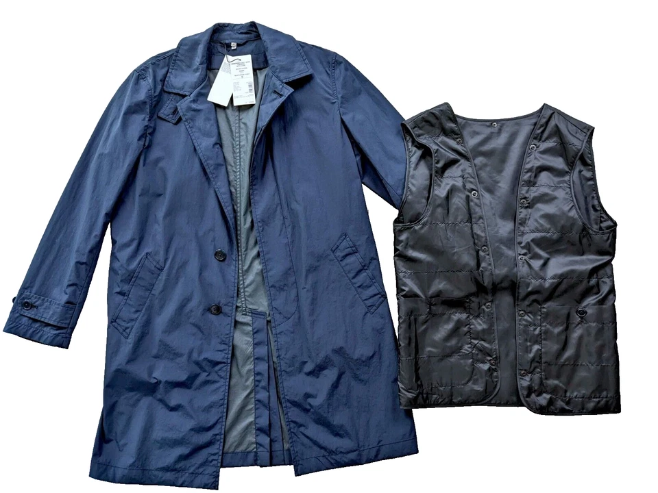 Nuevo con etiquetas🔥 Abrigo modular azul marino 2 en 1 aislado a prueba de viento MUJI x Margaret Howell S Foto 3 de 4