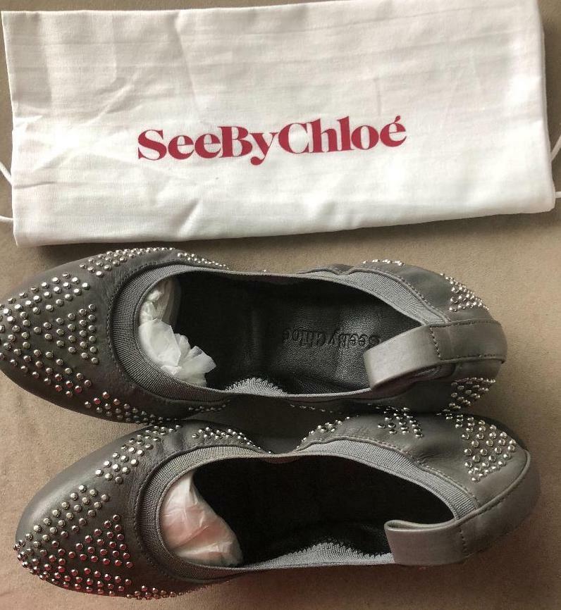 See by Chloe Ballerina Style Grey Flats Size 5.5 … - image 5