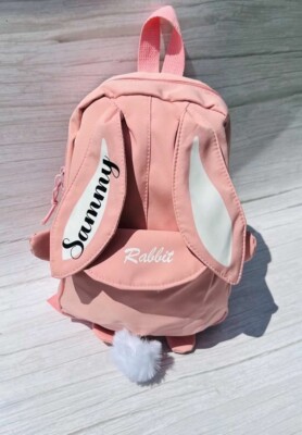 Personalisierter Kinder Rucksack Mädchen Schultertasche Schule Kindergarten Geschenk HASE 3D