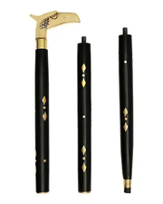 Black Wooden Folding Walking Sticks 36 inches With Antique Brass Eagle Handle