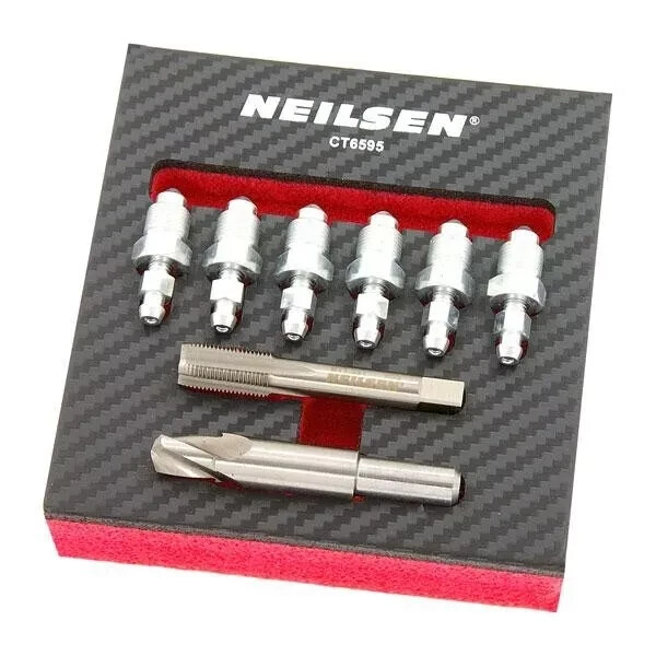 Neilsen 8pc Brake Caliper Bleed Nipple Repair Kit M8 to M10 6595