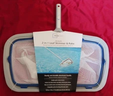MAINSTAYS 20 in  2-in-1 Leaf Skimmer & Rake Pools/Pond Interchangeable Nets