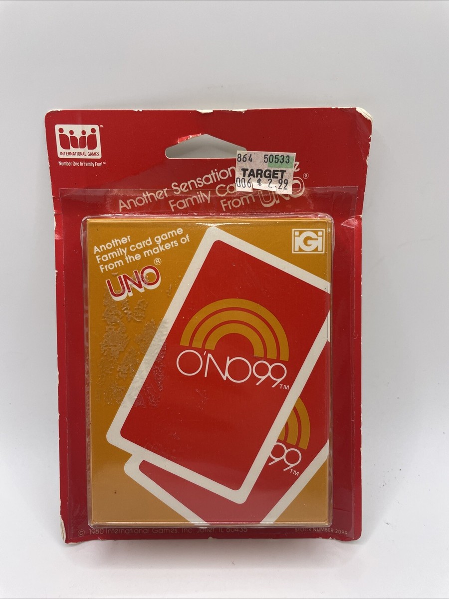 O'no 99 Card Game From UNO Vintage 1980 IGI Ono Family With Shelf