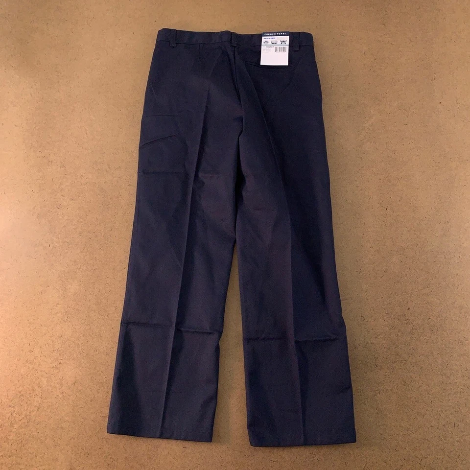 Pantalones de vestir de sarga French Toast para niños azul marino bolsillos calce relajado husky 12 nuevos Foto 2 de 4