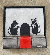 quadro Banksy Red Carpet dinner service Falso D Autore  Spray Painting A Mano