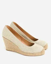 J Crew Seville Espadrille Metallic Canvas Size 12 New in Box Orig owner