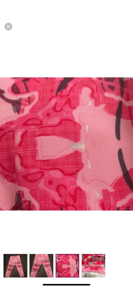 Leggings femininas pequenas Capri rosa e cinza/ginásio/ioga Stay Cool - Imagem 4 de 4