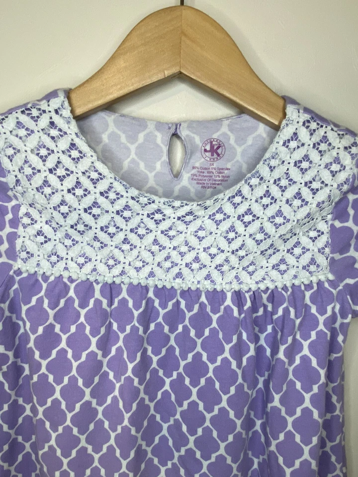 Camisa niña talla pequeña 6x J blusa caqui lila púrpura Foto 2 de 4