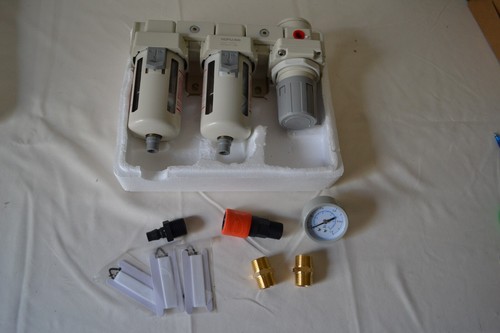 New / HOFUJNG DFR-04 1/2" NPT Air Dryer System - 5 Micron Particulate Filter (W) - Picture 2 of 3