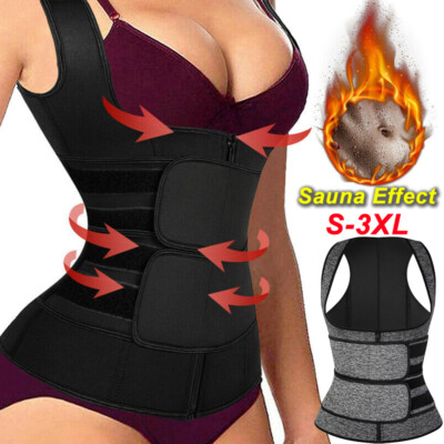 Women's Waist Trainer Vest Gym Slimming Body Shaper Adjustable Sauna Sweat Belt 