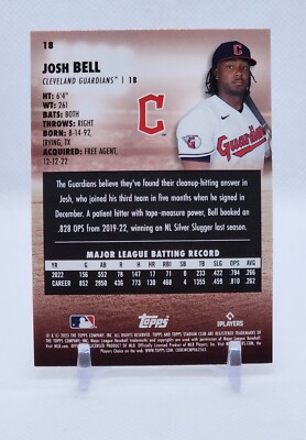 2023 Topps Stadium Club JOSH BELL Sepia GUARDIANS #18 | eBay