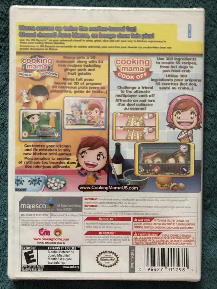 New Nintendo Wii U Mama's 2-Pack COOKING MAMA Cook Off And World Kitchen Game - Image 2 of 2