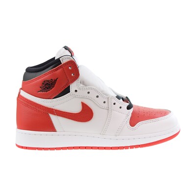 Jordan バスケットシューズ ハイカット ホワイト/レッド Jordan 1 Retro High (GS) Big Kids Shoes White-University Red