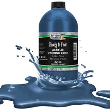 Pouring Masters Lake Blue Metallic Pearl 32oz Bottle Water-Based Acrylic Paint