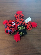 24K BEANIE BOPPERS "TREE FROG RED" 1997 STUFFED PLUSH ANIMAL SPECIAL EFFECTS