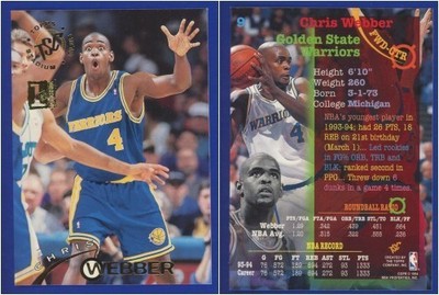 Chris Webber 1994-95 Stadium Club #9 - 1st Day Issue parallel - very nice!