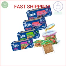 190 Count Storage Bags Variety Pack, 42ct Storage Gallon and 48ct Storage Quart 